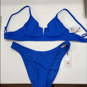 Ribbed Blue bikini